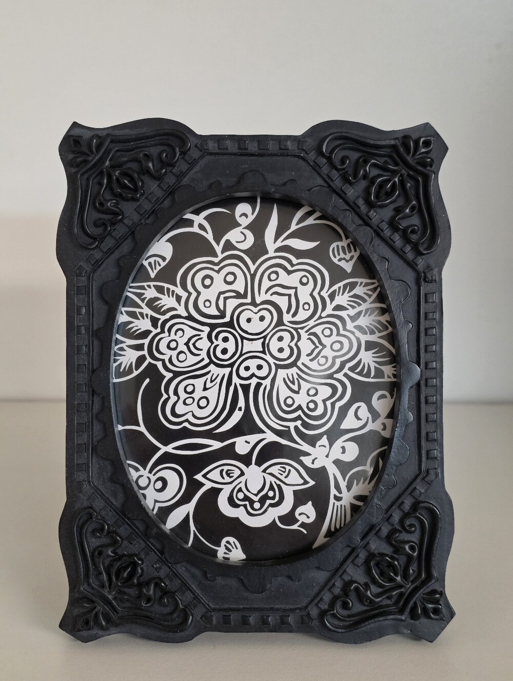 Laura Ashley Black Floral Textured Resin Picture Frame